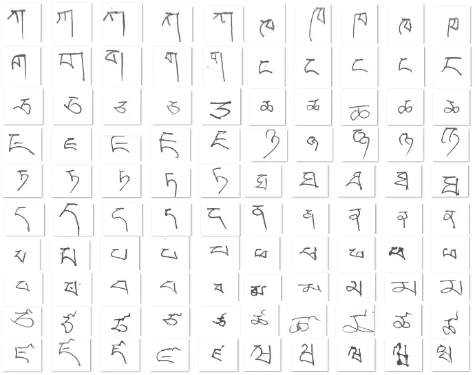 TibetanLetter 数据示例